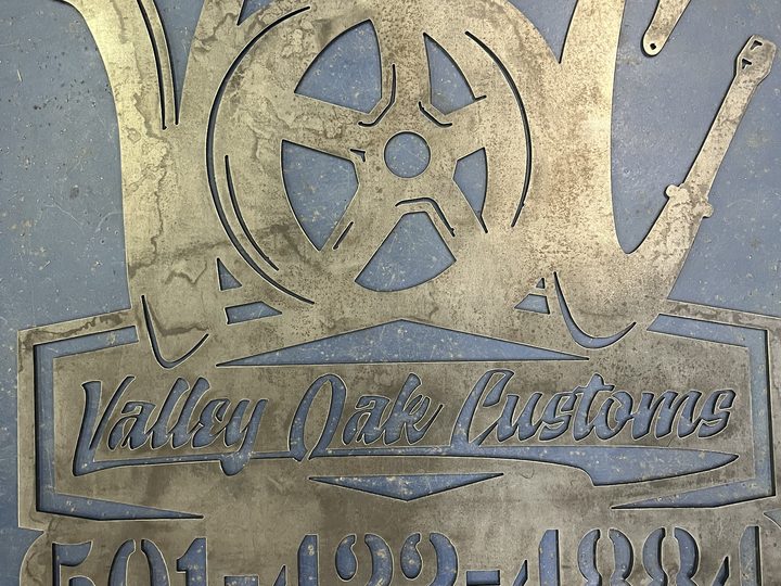 Small view of custom plasma cut business sign