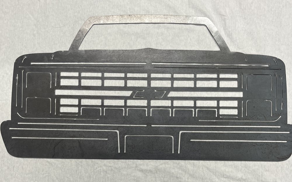 Chevy truck front end plasma cut metal sign