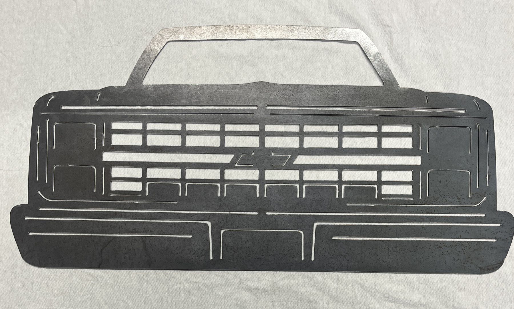 Large view of C10 Chevy truck front plasma cut metal sign