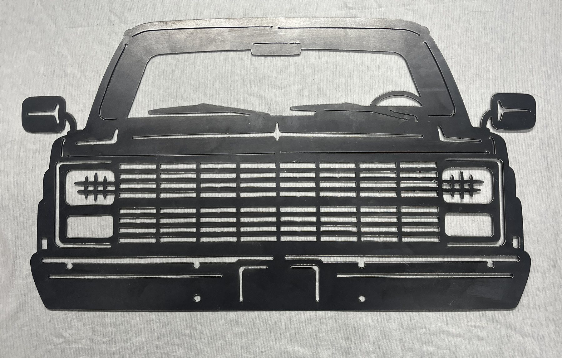 Large view of Chevy truck front plasma cut metal sign