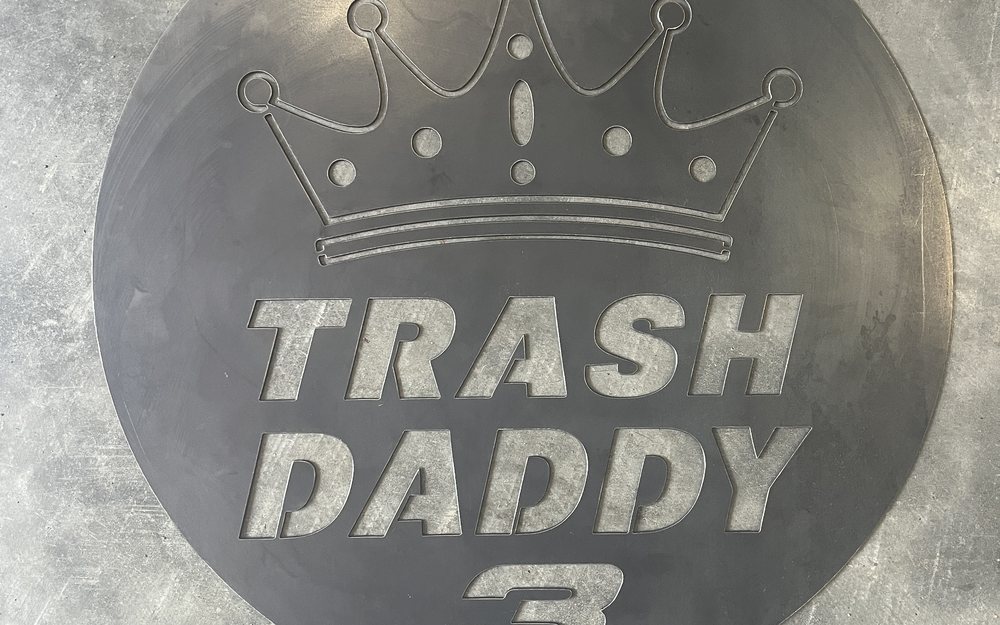 Customer inspired Dale number 3 crown plasma cut metal sign