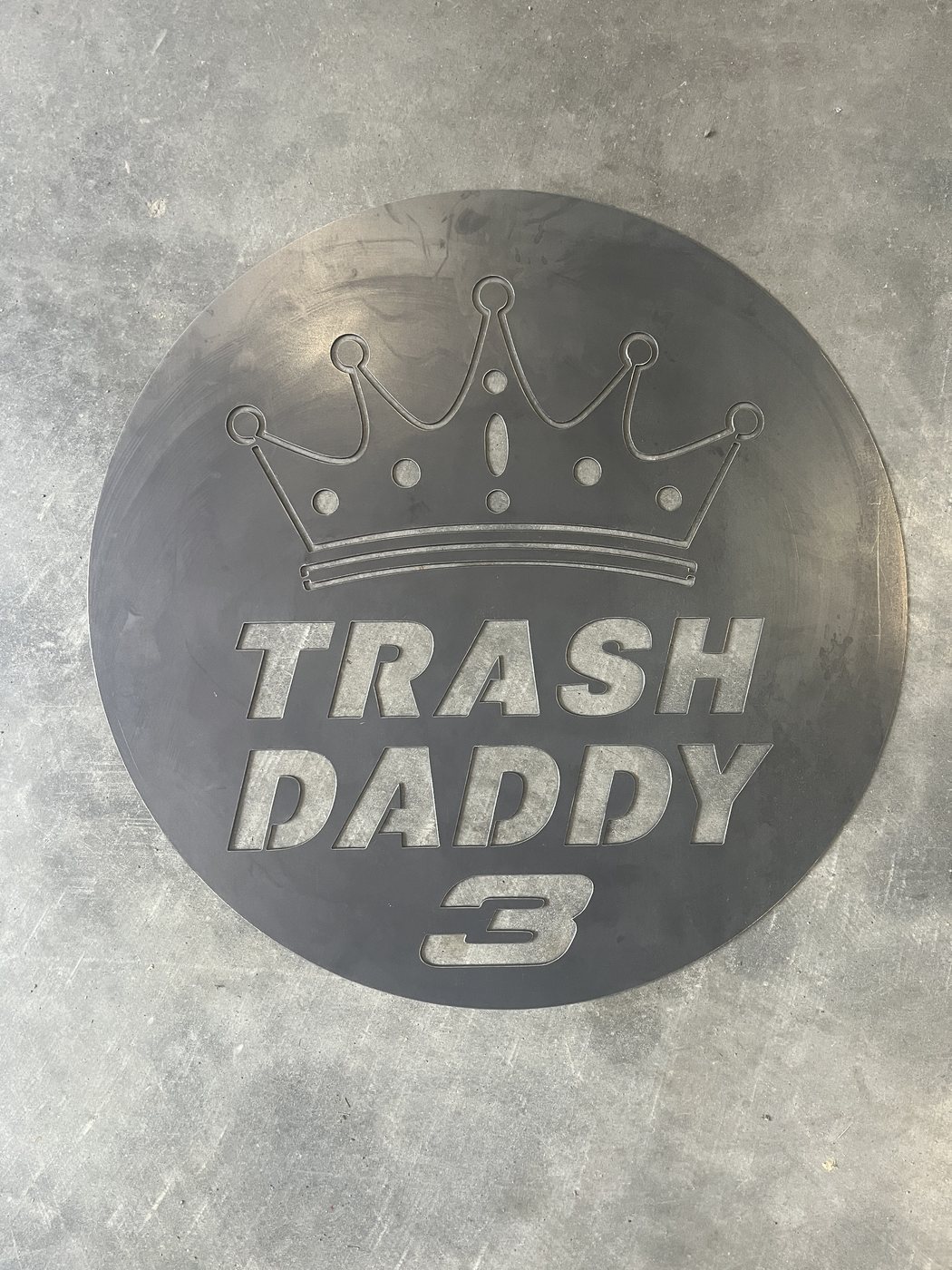 Large view of Dale number 3 crown customer inspired plasma cut sign