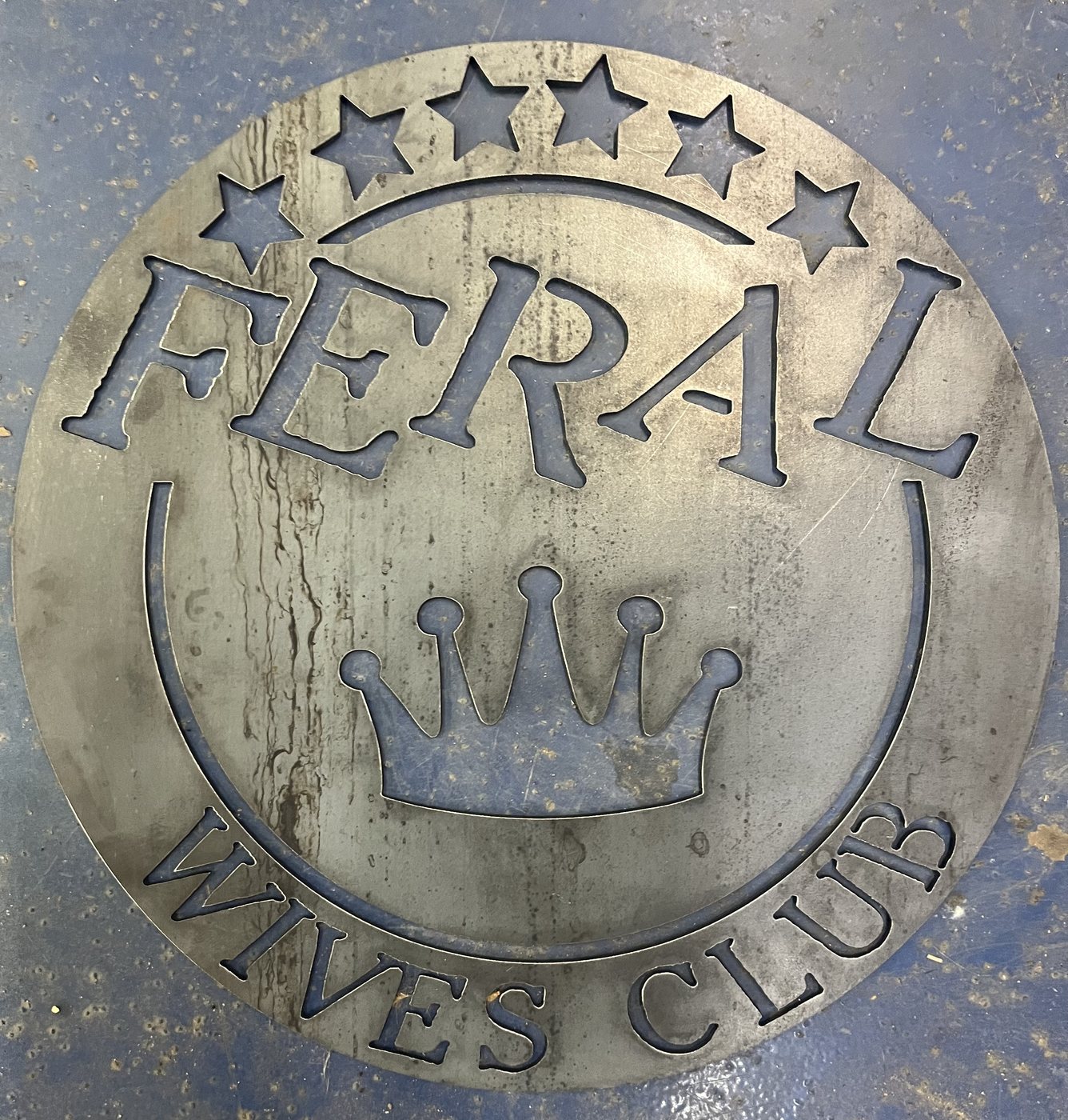 Large view of customer inspired custom plasma cut sign