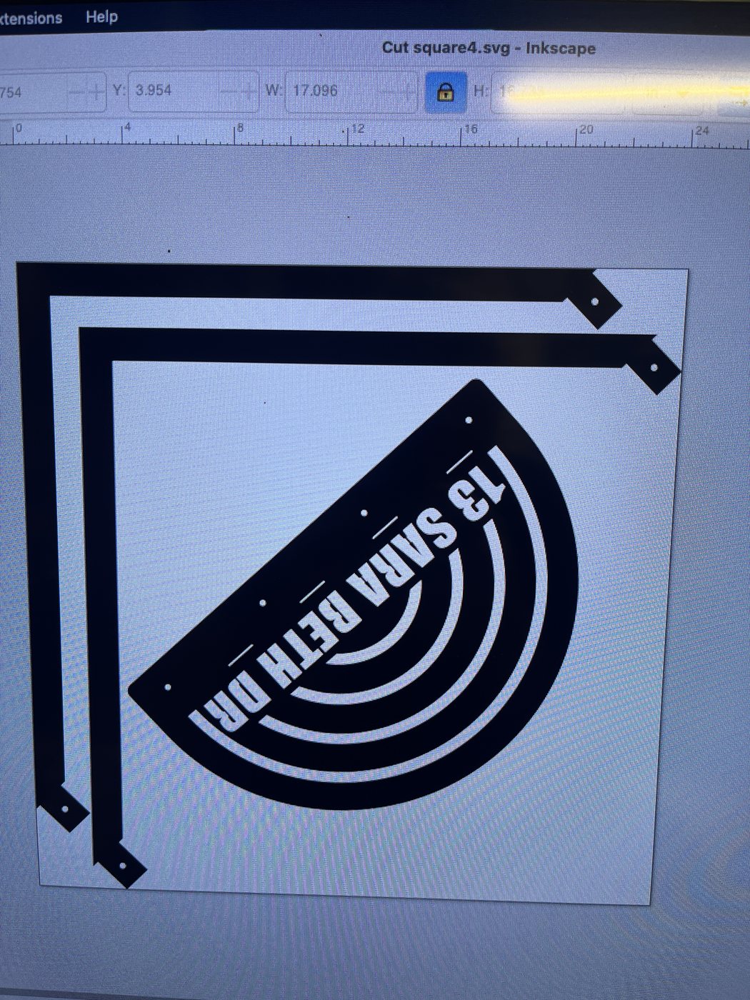 Large view of design file for custom mailbox topper