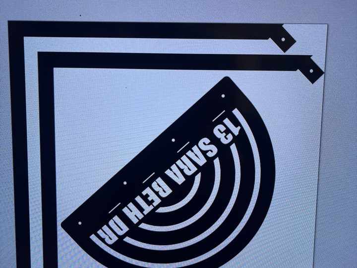 Small view of customer design file for custom mailbox topper