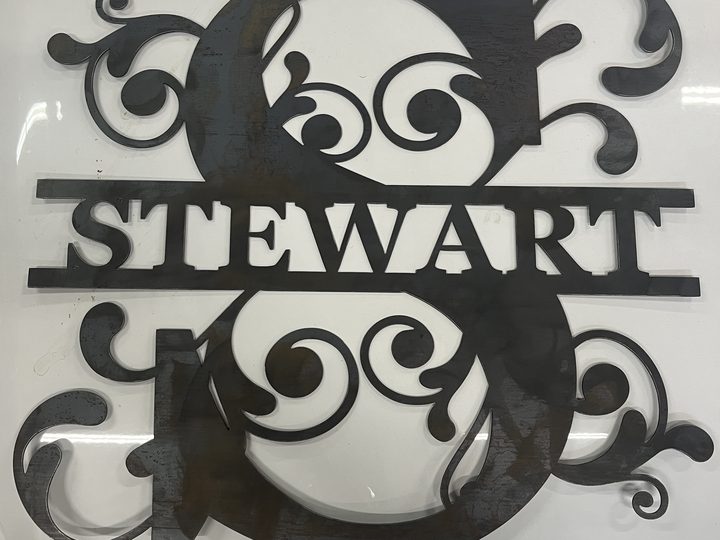 Small view of raw steel Stewart monogram